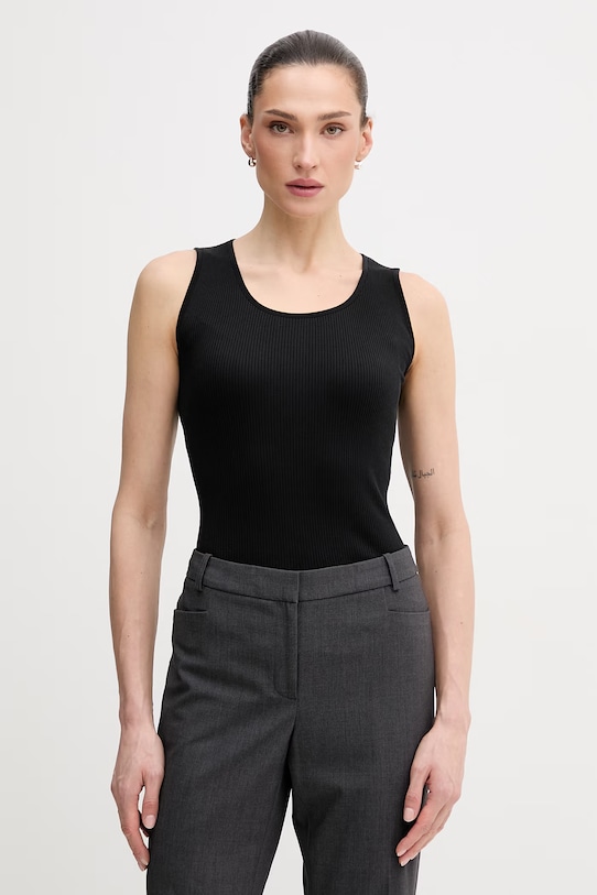 Топ с примесью шелка Mos Mosh slim чёрный 168310