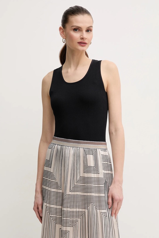 Топ с коприна Mos Mosh вталена черен 168310