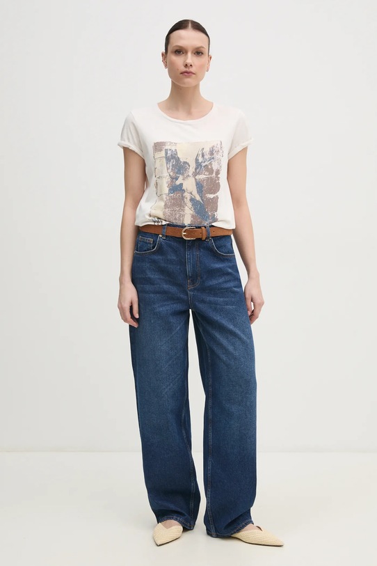 Бавовняна футболка Mos Mosh 168410 бежевий ZS25