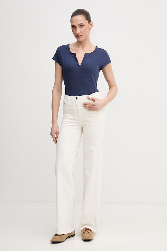 Mos Mosh t-shirt lniany 117440 granatowy SS26