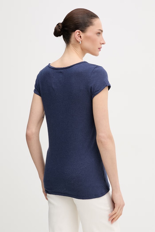 Odzież Mos Mosh t-shirt lniany 117440 granatowy