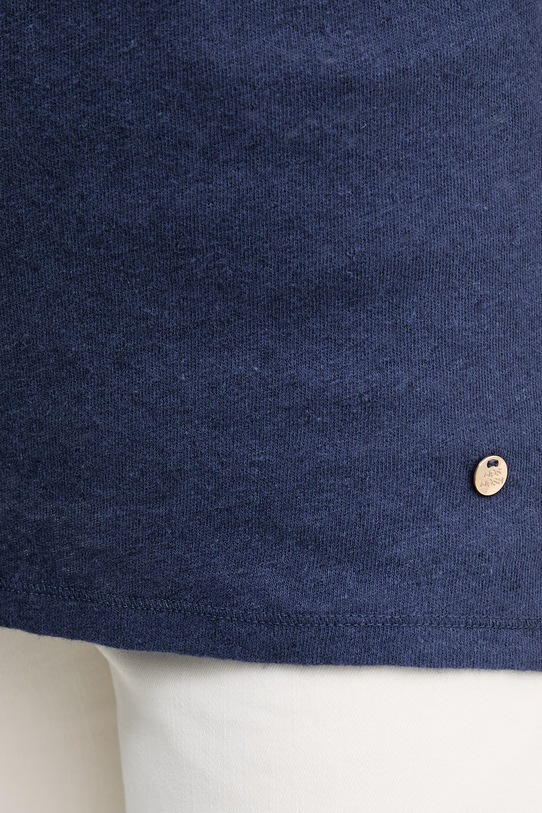 Mos Mosh t-shirt lniany 117440 granatowy