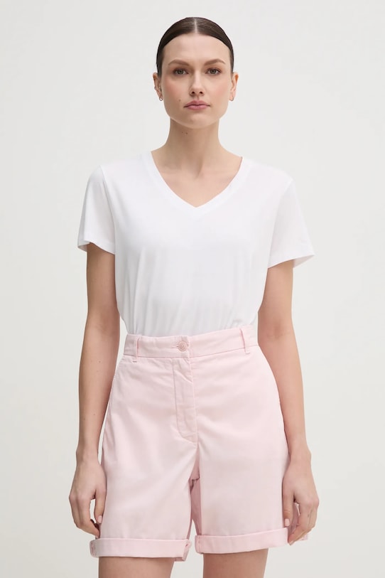 Mos Mosh tricou din bumbac uni alb 168510