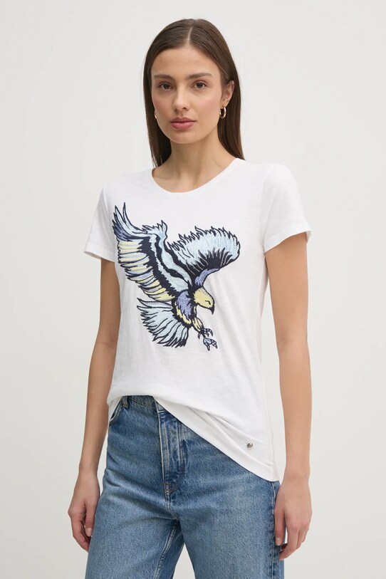 Mos Mosh tricou din bumbac imprimeu alb 169900