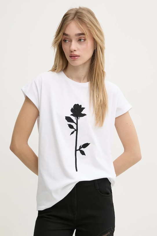 Blugirl Blumarine t-shirt aplikacja biały RA5001.J5003
