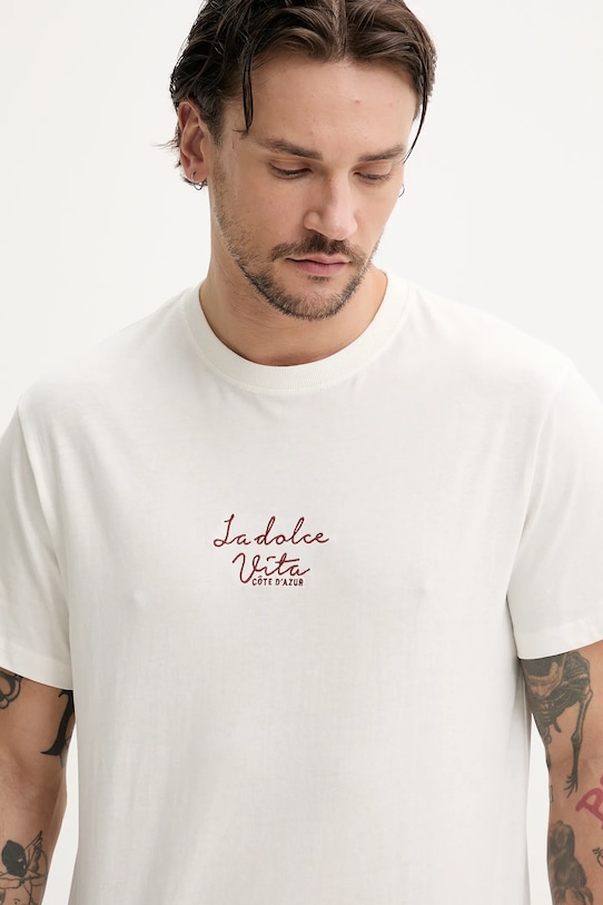 Solid t-shirt bawełniany PEDRO biały 21108606.114201