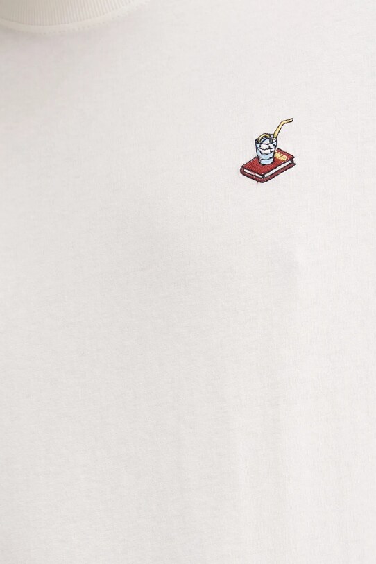 Solid t-shirt bawełniany PEI beżowy 21108607.114201