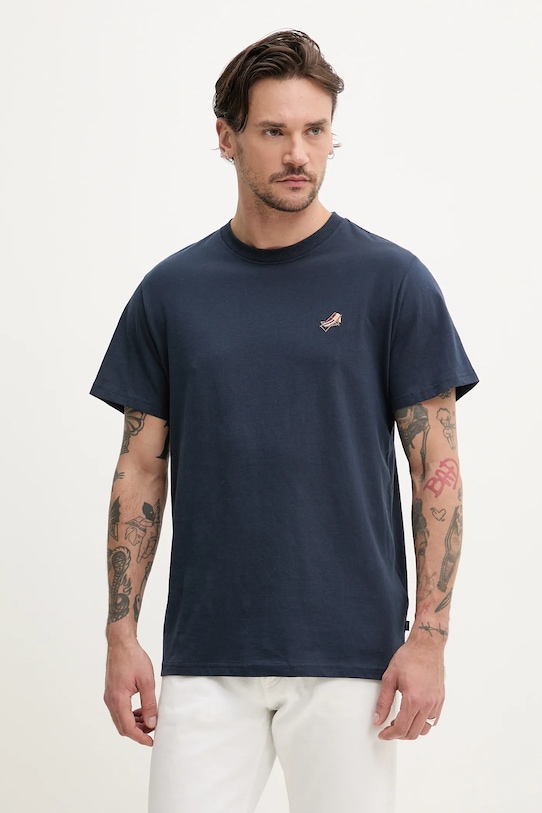 Бавовняна футболка Solid PEI regular темно-синій 21108607.194010