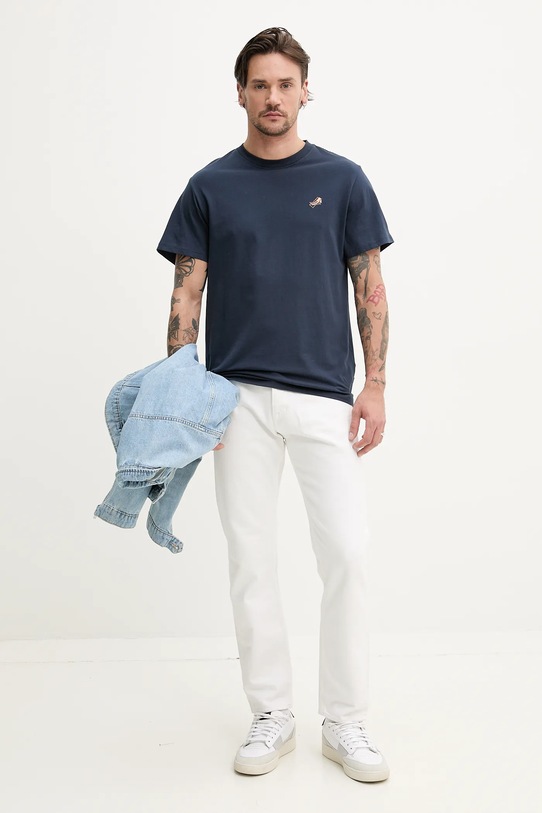 Бавовняна футболка Solid PEI 21108607.194010 темно-синій ZS25