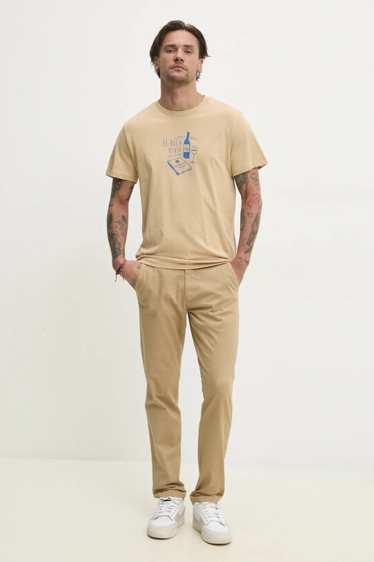 Solid tricou din bumbac ODELL 21108509.160920 bej ZS25
