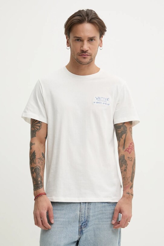 Solid t-shirt bawełniany OSBOURNE regular biały 21108511.114201