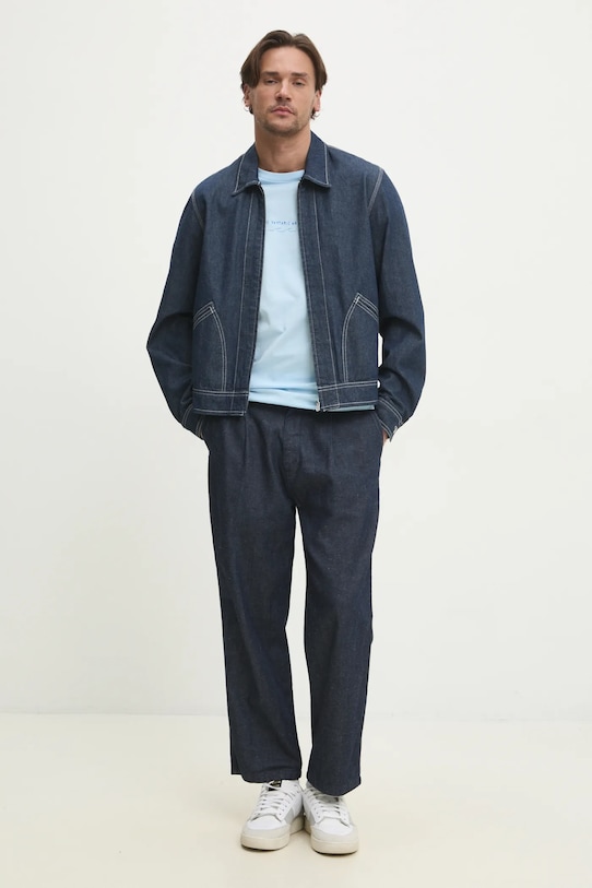 Solid tricou din bumbac OSBOURNE 21108511.144317 albastru ZS25