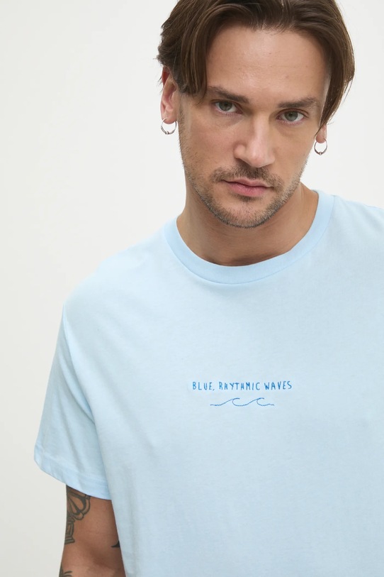 Solid tricou din bumbac OSBOURNE albastru 21108511.144317