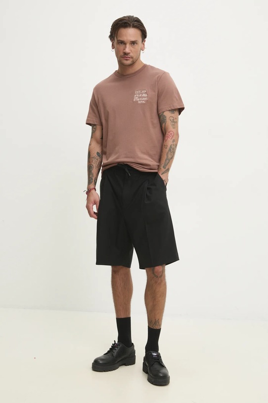 Бавовняна футболка Solid OSBOURNE 21108511.181314 коричневий ZS25