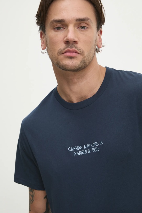 Solid t-shirt bawełniany OSBOURNE granatowy 21108511.194010
