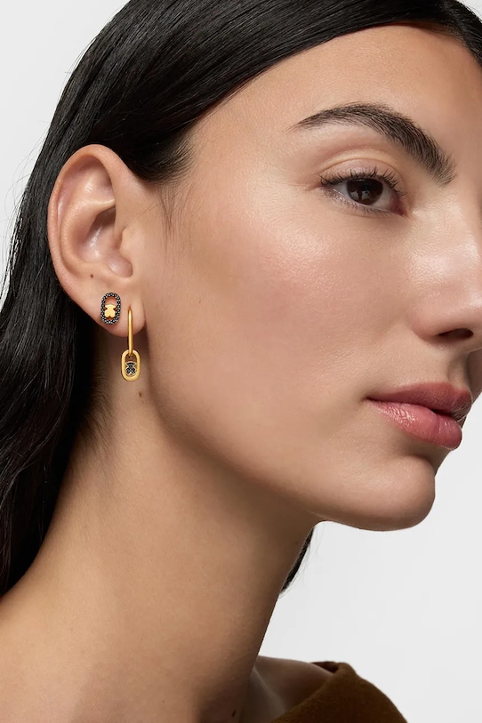 Pozlátené strieborné náušnice Tous 1004566800 zlatá