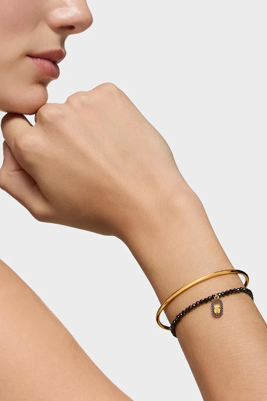 Pozlaćena srebrna narukvica Tous 1004567300 crna