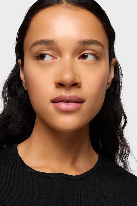 Pozlátené strieborné náušnice Tous čierna 1004567100