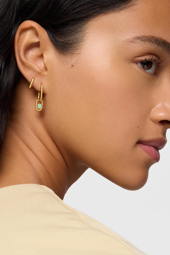 Pozlacené stříbrné náušnice Tous 1004559300 zlatá