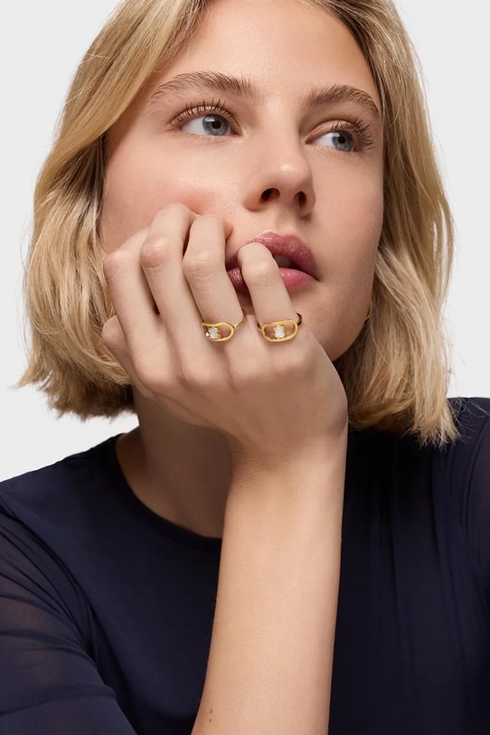 Позолочений перстень Tous 1004561812 золотий