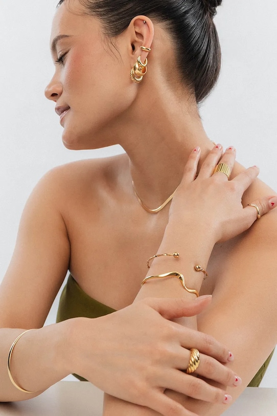 Kiegészítők ANIA KRUK karkötő női aranyozott ezüst OVAL SSIAS0870Z arany