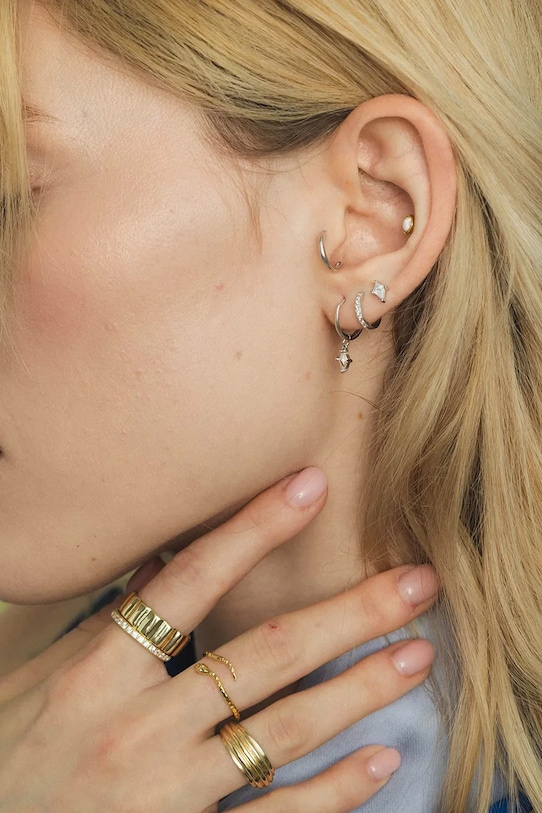 ANIA KRUK piercing női aranyozott ezüst opál ROCK IT arany SRUKY3449Z