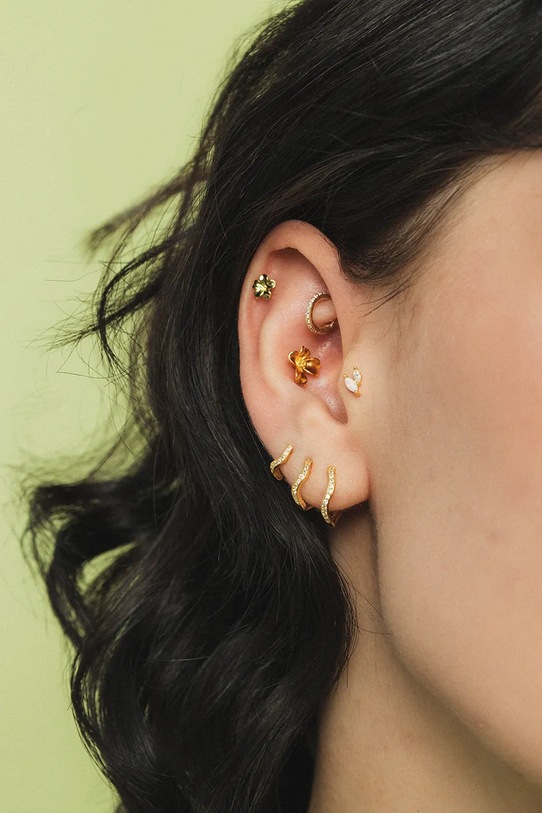 ANIA KRUK fülbevaló női aranyozott kő nélkül ROCK IT arany SRUKS3500Z