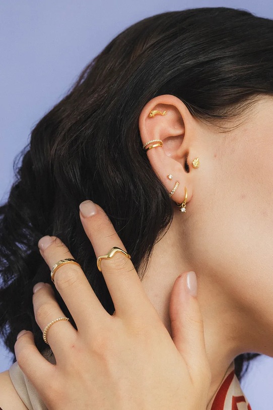 Kiegészítők ANIA KRUK aranyozott ezüst női fülbevaló ROCK IT SRUKS3390Z arany