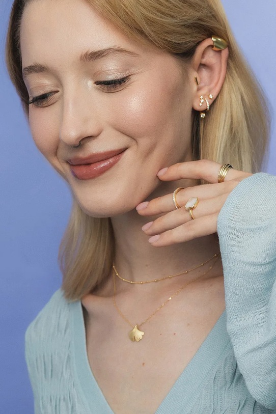 Kiegészítők ANIA KRUK piercing női aranyozott ezüst kő nélkül ROCK IT SRUKS3360Z arany