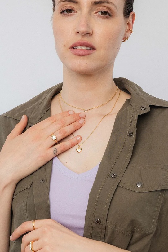 ANIA KRUK női aranyozott ezüst gyűrű DUO arany SMRPN2332Z