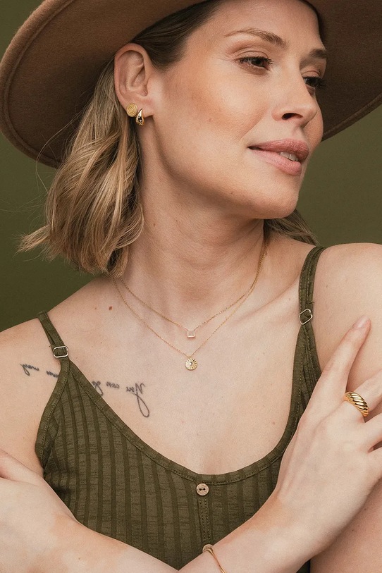 Аксесоари ANIA KRUK колие с висулка дамско от позлатено сребро циркон VINTAGE SMINC0409Z злато