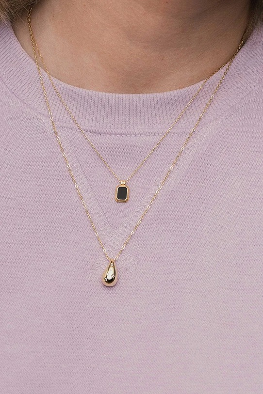 ANIA KRUK колие с висулка дамско от позлатено сребро циркон VINTAGE злато SMINC0262Z