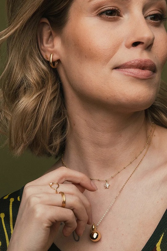 ANIA KRUK fülbevaló női aranyozott ezüst TRENDY arany SMIKS0690Z