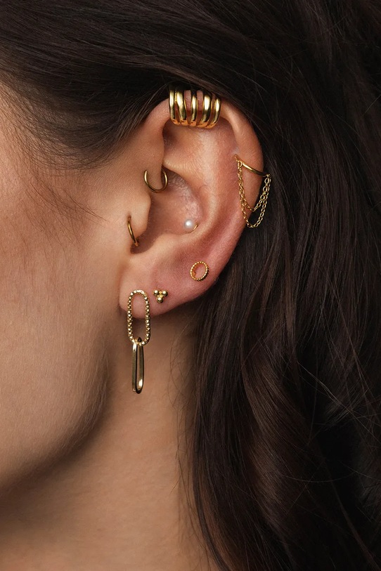 Kiegészítők ANIA KRUK női aranyozott ezüst VINTAGE fülbevaló kő nélkül SMIKS0560Z arany