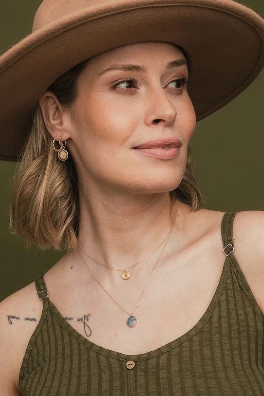 Аксесоари ANIA KRUK колие с висулка дамско от позлатено сребро с опал DUO SGCNN0494Z злато