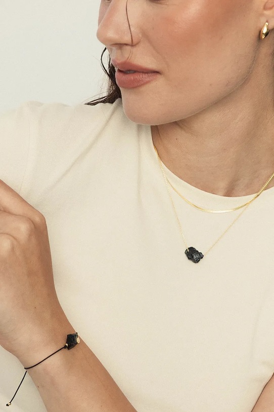 ANIA KRUK колие с висулка дамско от позлатено сребро с турмалин SUMMER злато SAKNN3241Z