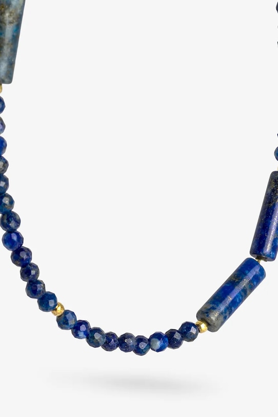 ANIA KRUK κολιέ γυναικείο από φυσική πέτρα λάπις λάζουλι SUMMER SAKNN3164Z σκούρο μπλε ZS26