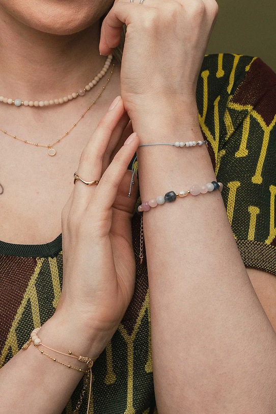 Kiegészítők ANIA KRUK karkötő női aranyozott ezüst akvamarin SUMMER SAKAN2709Z arany