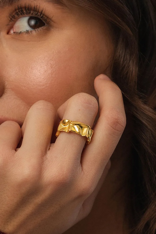 Kiegészítők ANIA KRUK gyűrű női aranyozott VINTAGE MRUPM2990Z arany