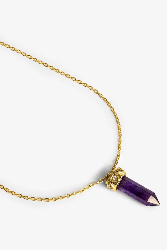 ANIA KRUK колие с висулка дамско месингово с аметист DUO MMRNN2249Z злато ZS26