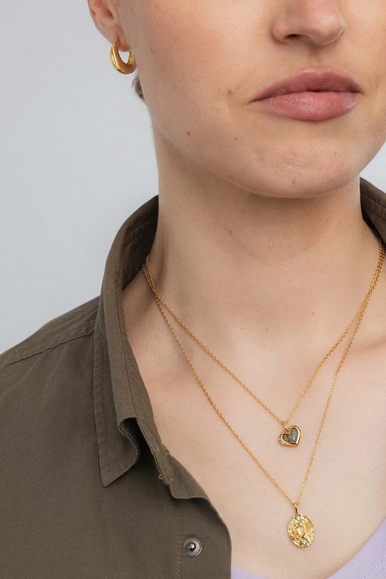 Аксесоари ANIA KRUK колие с висулка дамско от месинг с циркон DUO MMRNN2092Z злато