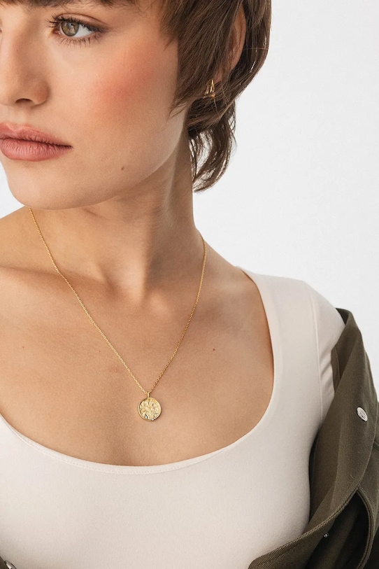 Аксесоари ANIA KRUK колие с висулка дамско месингово с циркон BELIEVE MMRNC1802Z злато