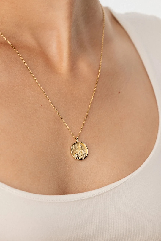 ANIA KRUK колие с висулка дамско месингово с циркон BELIEVE злато MMRNC1802Z