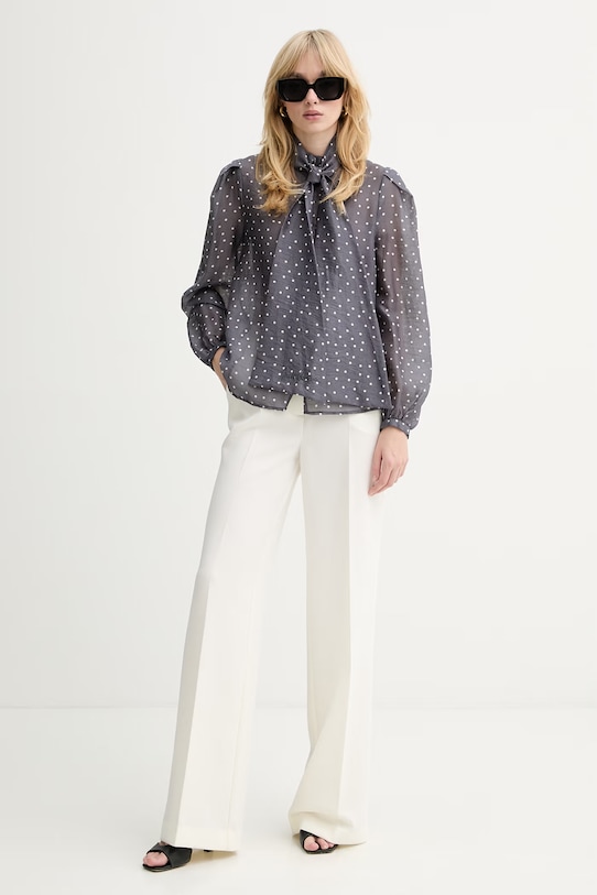 Silvian Heach koszula z dodatkiem lnu TINIZ GPP26235BL szary ZS26