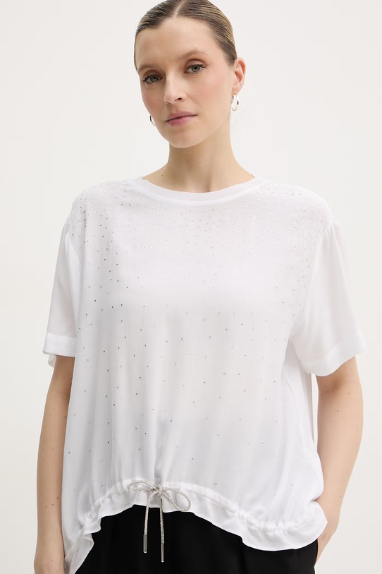 Silvian Heach bluzka damska z wiskozy TIBBIG biały GPP26229BL