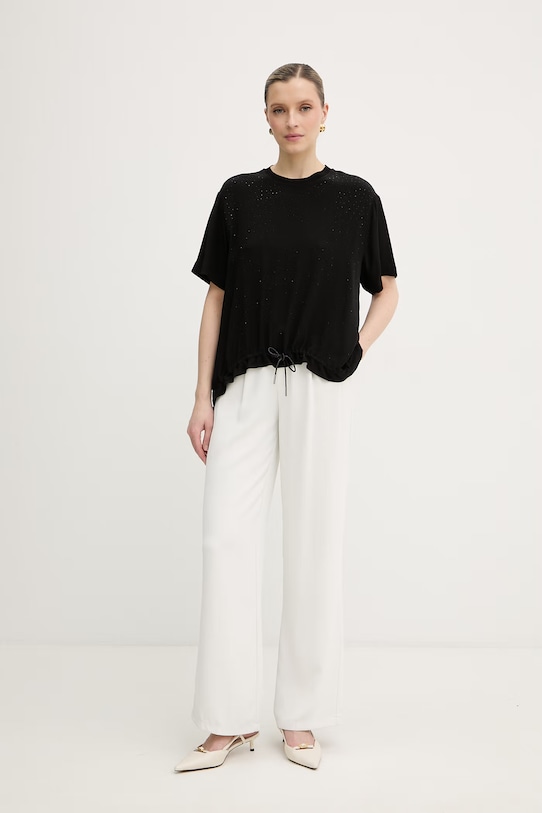 Silvian Heach bluzka damska z wiskozy TIBBIG GPP26229BL czarny ZS26