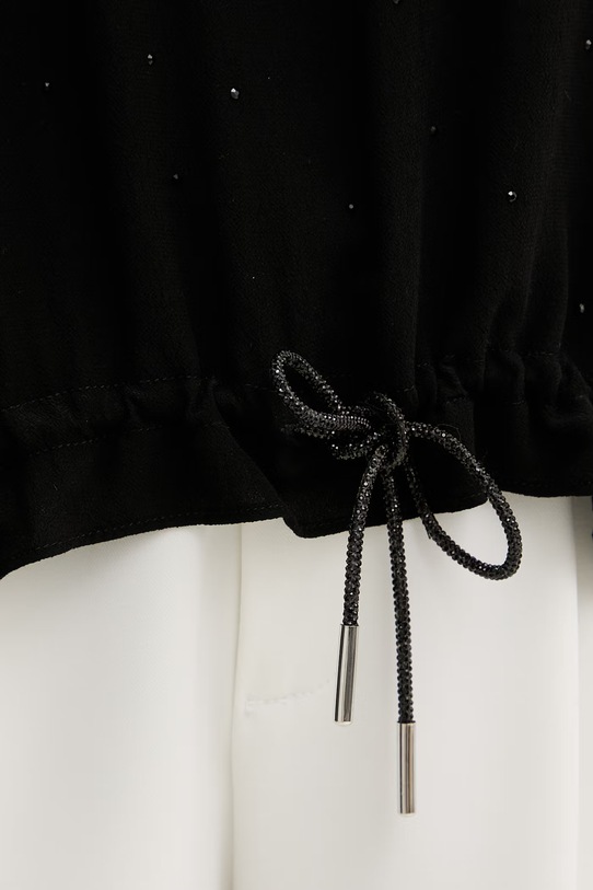 Silvian Heach bluzka damska z wiskozy TIBBIG GPP26229BL czarny