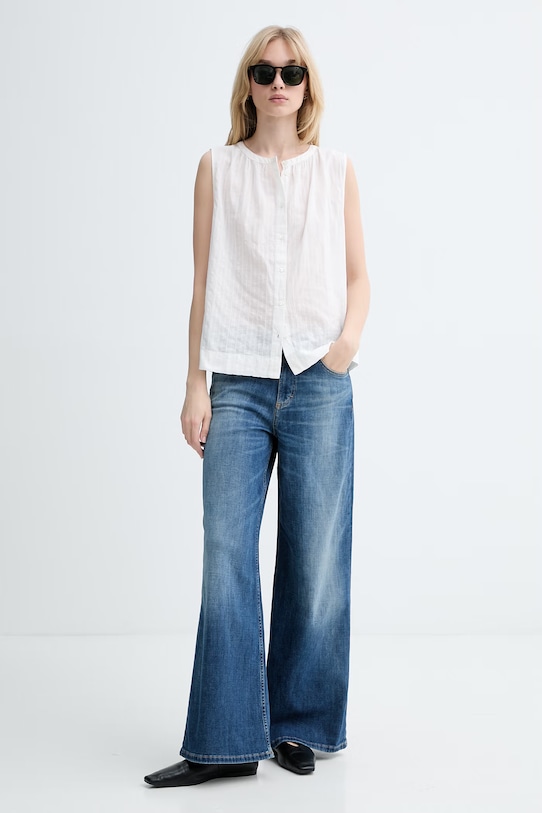 Marc O'Polo košilová halenka dámská bavlněná 5000014035 béžová ZS26