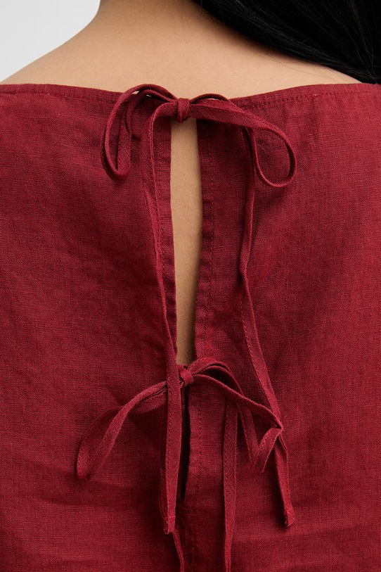 Marc O'Polo top damski lniany 5000014058 bordowy