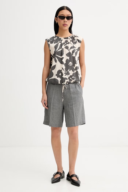 Marc O'Polo μπλούζα γυναικεία με βισκόζη 5000014076 γκρί ZS26